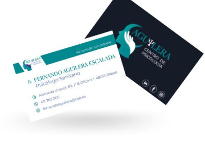 Diseño de tarjeta corporativa AGUILERA CENTRO DE PSICOLOGÍA